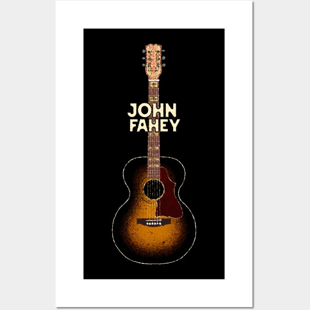 John Fahey Bacon & Day Acoustic Guitar Wall Art by Daniel Cash Guitar